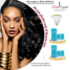 20% OFF - 2 Pack of Blue + Hourglass Hair Pins