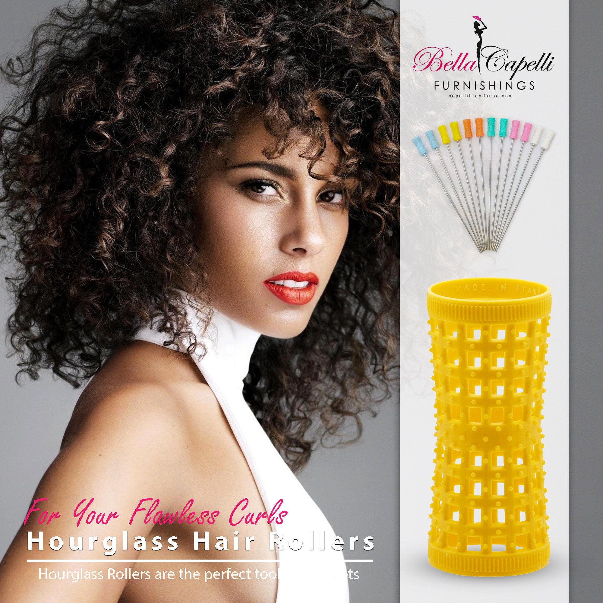 20% OFF - 2 Pack of Orange + 2 Yellow + Pack of 25 pack of Hourglass 5" Metal Hair Pins