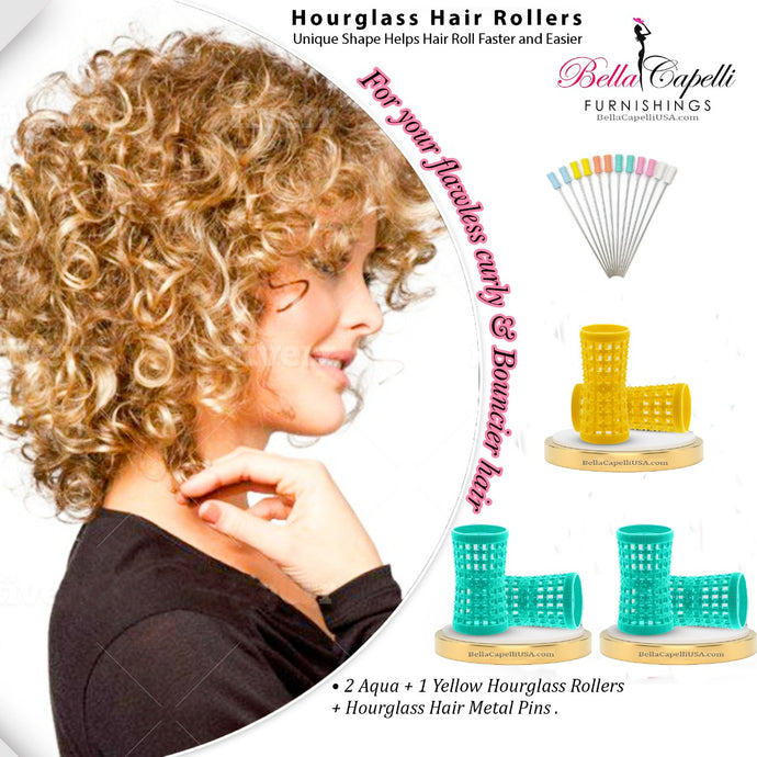 20% OFF - 1 Pack of Yellow & 2 Packs Aqua + Hourglass Hair Pins