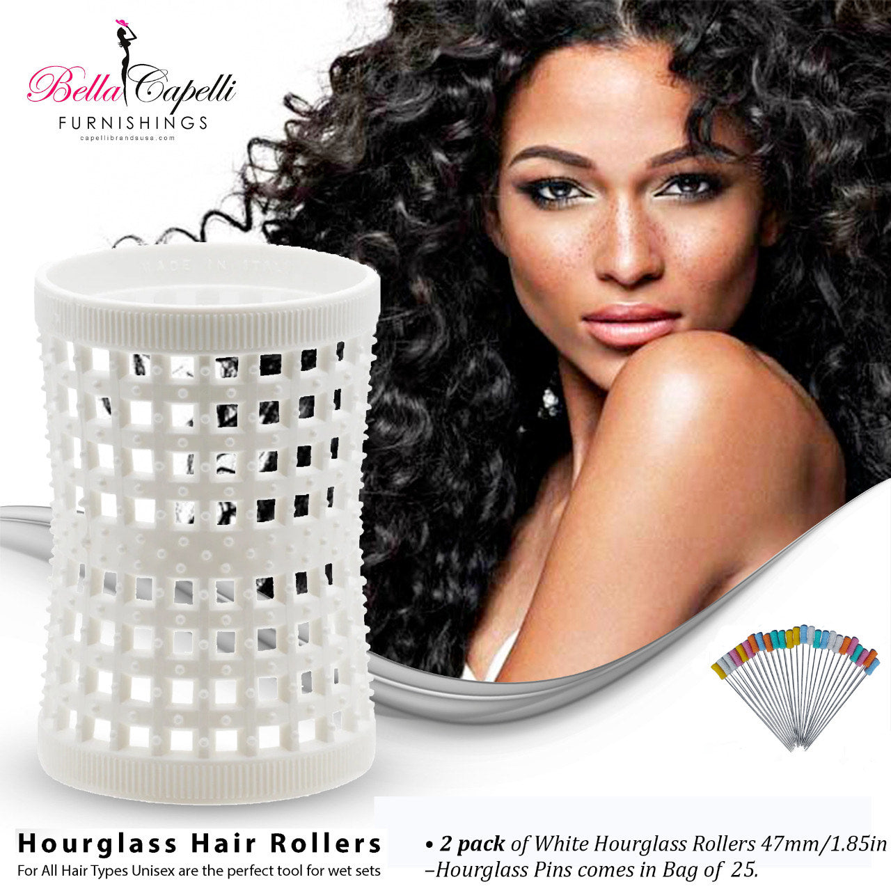 Bag of 25 Hourglass Metal Natural Hair Pins (4.5 inches long)